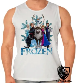 Camiseta Regata adulto ou infantil Frozen floco neve todos - Foto 2