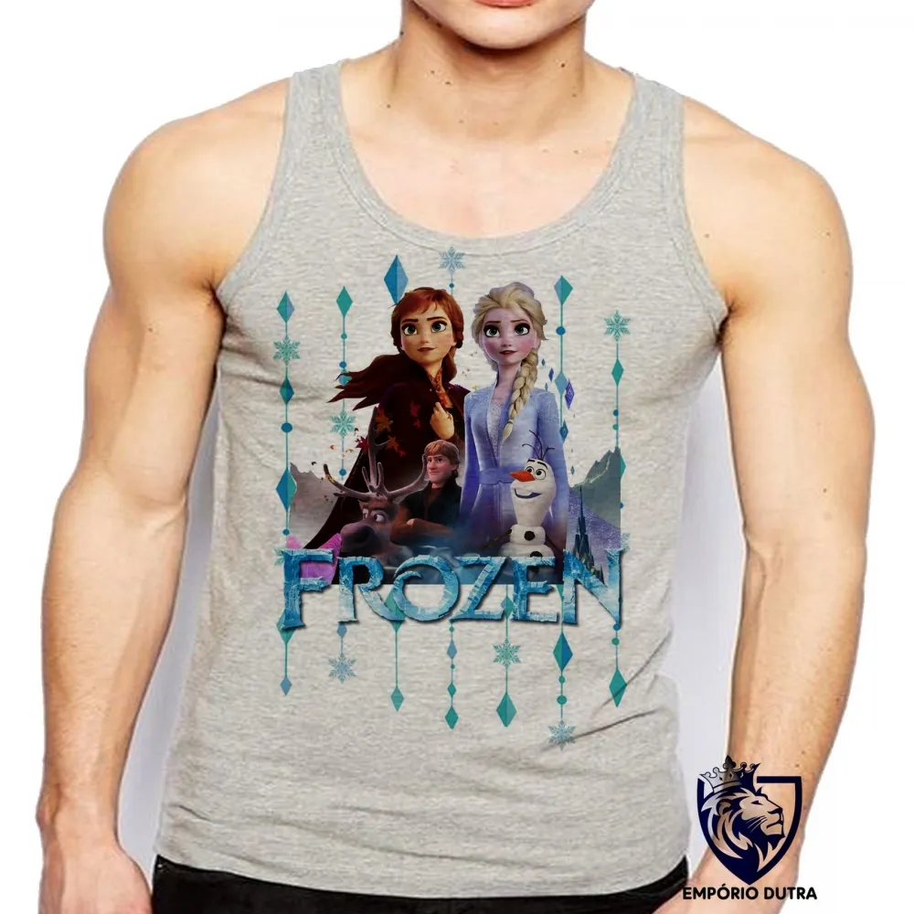 Camiseta Regata adulto ou infantil Frozen II Anna e Elsa Imagem