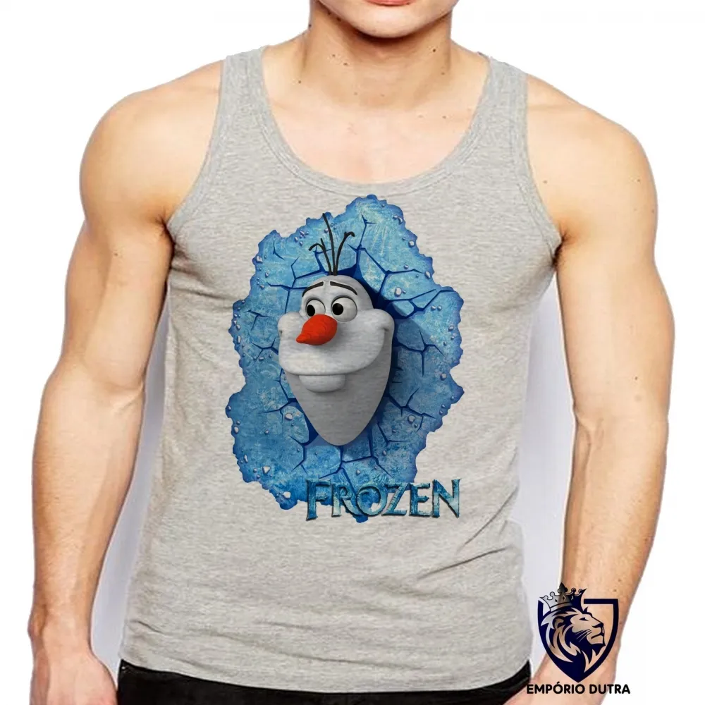 Camiseta Regata adulto ou infantil Frozen Olaf