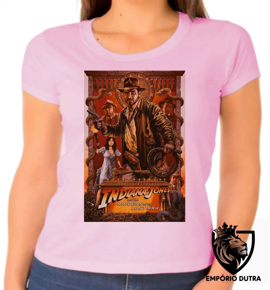 Baby look blusa Feminina Indiana Jones e a arca aliança