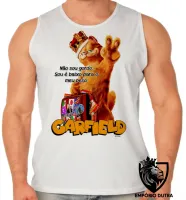 Camiseta Regata adulto ou infantil Garfield não sou gordo gato - Foto 2