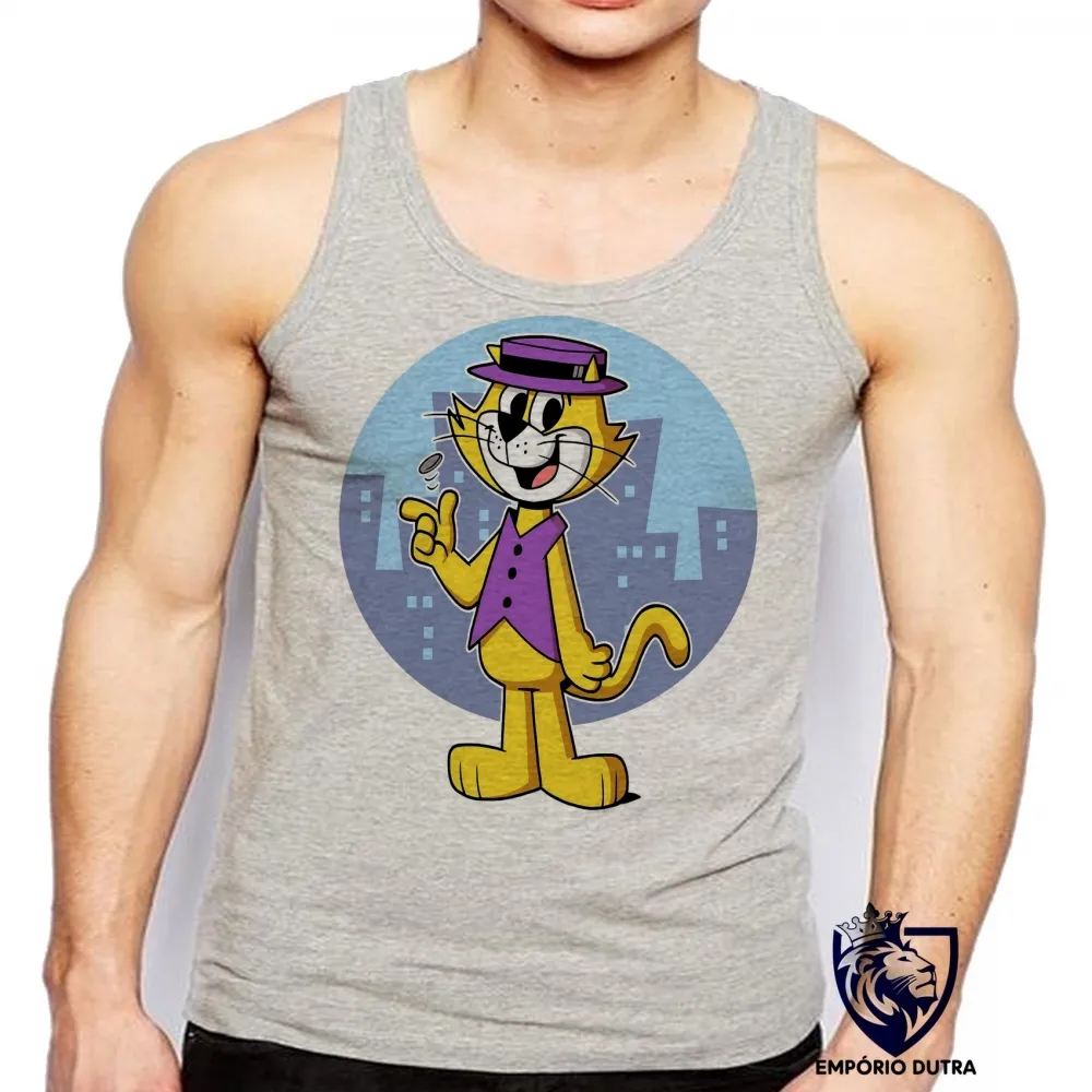 Camiseta Regata adulto ou infantil gato manda chuva desenho antigo hanna barbera Imagem