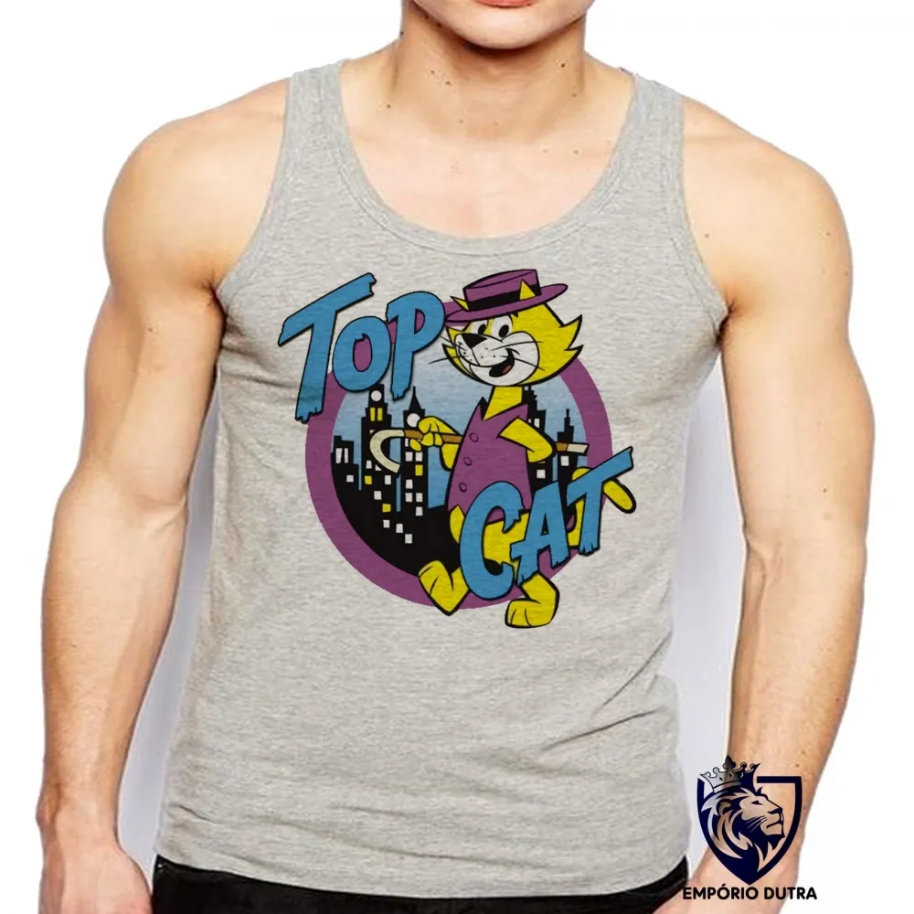 Camiseta Regata adulto ou infantil gato manda chuva gatinho desenho hanna barbera Imagem