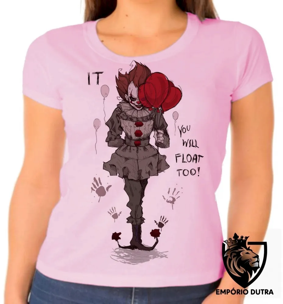 Baby look blusa Feminina It a coisa Palhaço