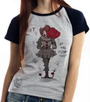 Baby look blusa Feminina It a coisa Palhaço - Foto 4