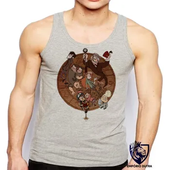 Camiseta Regata adulto ou infantil Gravity Falls círculo todos