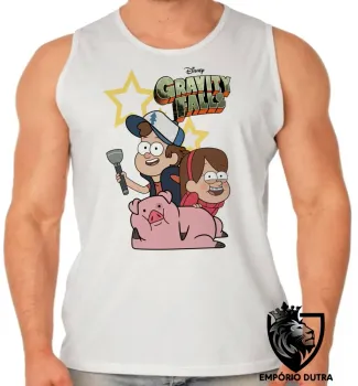 Camiseta Regata adulto ou infantil Gravity Falls estrelas Dipper Mabel - Foto 2