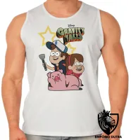 Camiseta Regata adulto ou infantil Gravity Falls estrelas Dipper Mabel - Foto 2