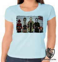 Baby look blusa Feminina jason chuck Freddy Krueger Massacre da Serra Elétrica Halloween vilões - Foto 2