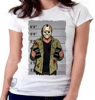 Baby look blusa Feminina Jason Voorhees vilão terror filme - Foto 4