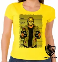 Baby look blusa Feminina Jason Voorhees vilão terror filme - Foto 6