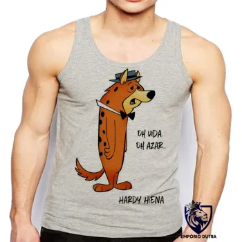 Camiseta Regata adulto ou infantil Hardy Hiena oh vida oh azar hanna barbera