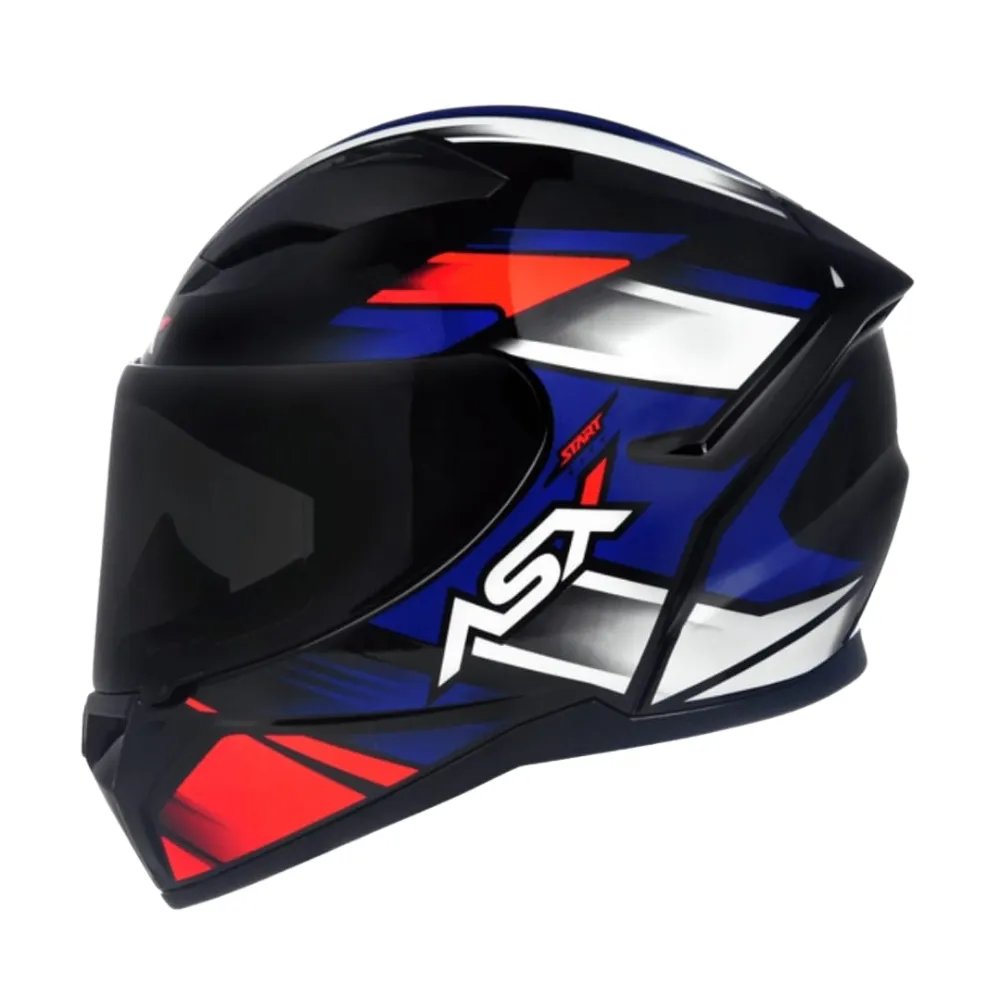 Capacete ASX City Start Preto Azul Vermelho Imagem