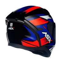 Capacete ASX City Start Preto Azul Vermelho - Foto 4