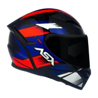 Capacete ASX City Start Preto Azul Vermelho - Foto 5