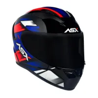 Capacete ASX City Start Preto Azul Vermelho - Foto 6