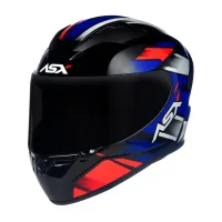 Capacete ASX City Start Preto Azul Vermelho - Foto 8