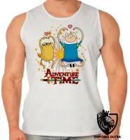 Camiseta Regata adulto ou infantil Hora da Aventura corações jake e finn - Foto 2