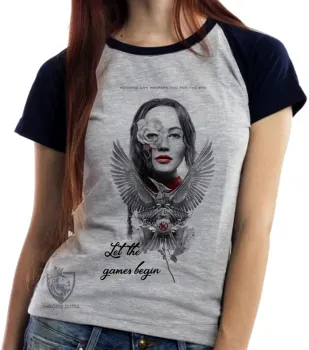 Baby look blusa Feminina Jogador jogos vorazes - Foto 2