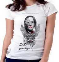 Baby look blusa Feminina Jogador jogos vorazes - Foto 3