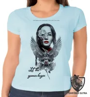 Baby look blusa Feminina Jogador jogos vorazes - Foto 6