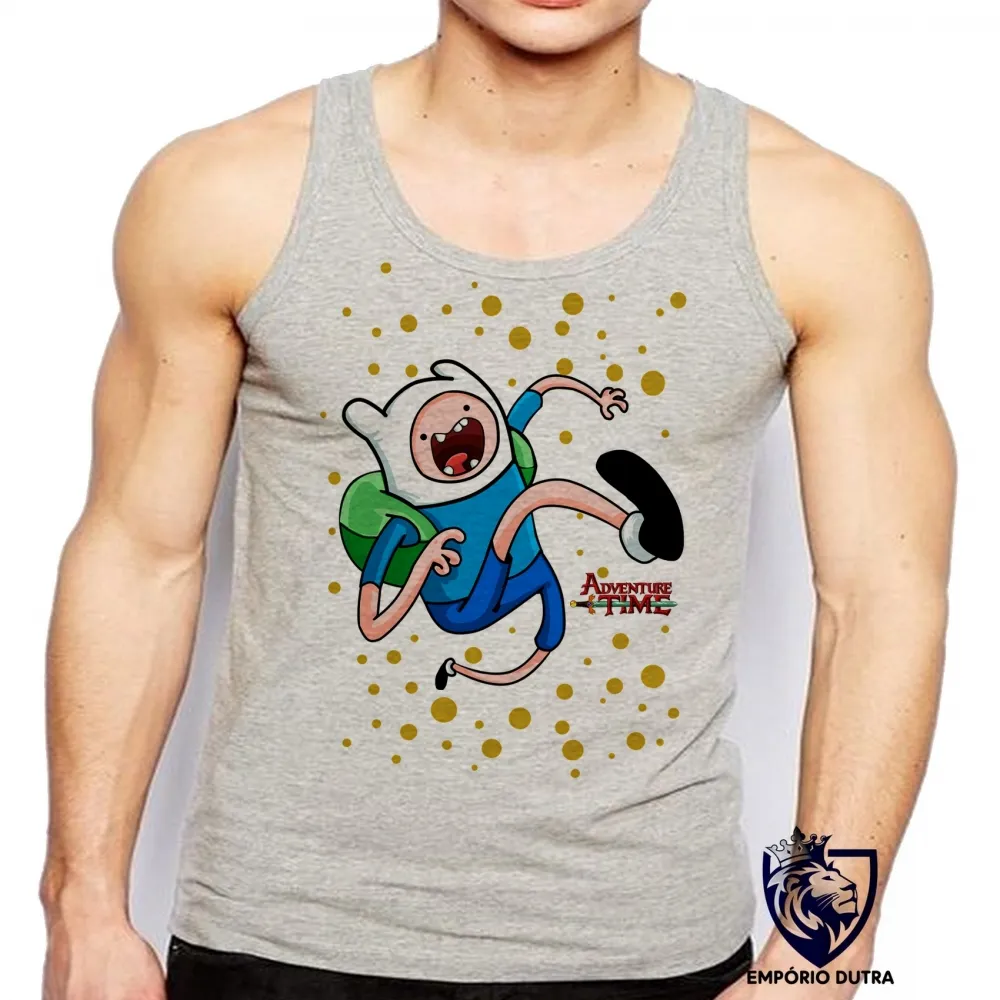 Camiseta Regata adulto ou infantil Hora da Aventura Jake run cartoon Imagem