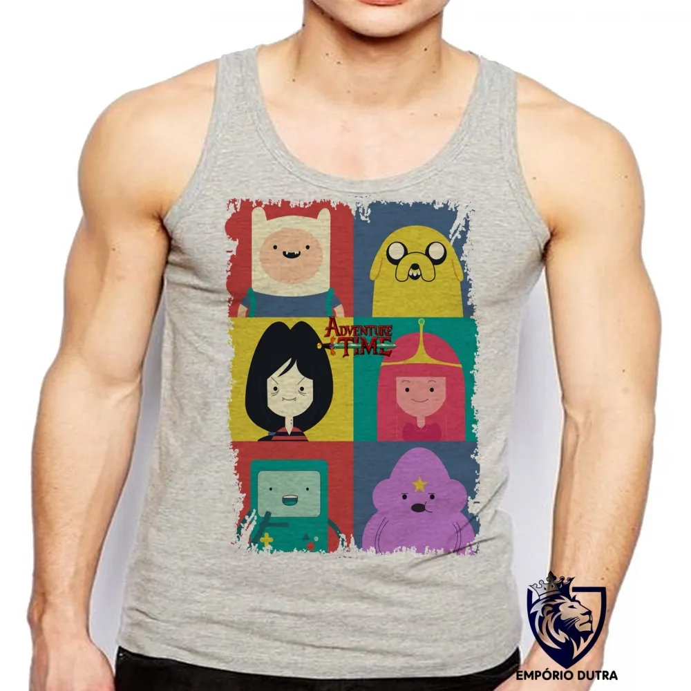 Camiseta Regata adulto ou infantil Hora da Aventura quadrados