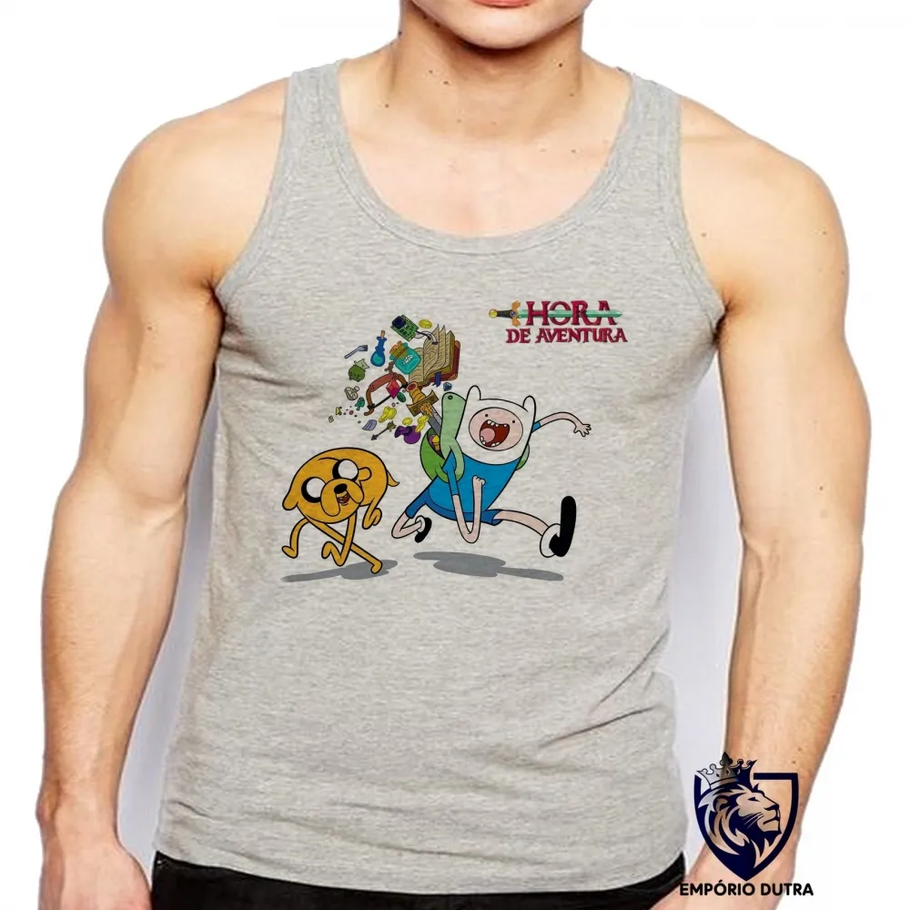 Camiseta Regata adulto ou infantil hora de aventura adventure time