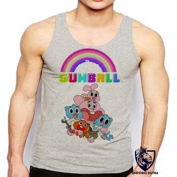 Camiseta Regata adulto ou infantil incrivel mundo gumball