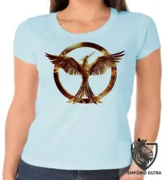 Baby look blusa Feminina Jogos Vorazes tordo dourado - Foto 2