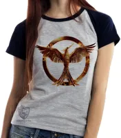 Baby look blusa Feminina Jogos Vorazes tordo dourado - Foto 4