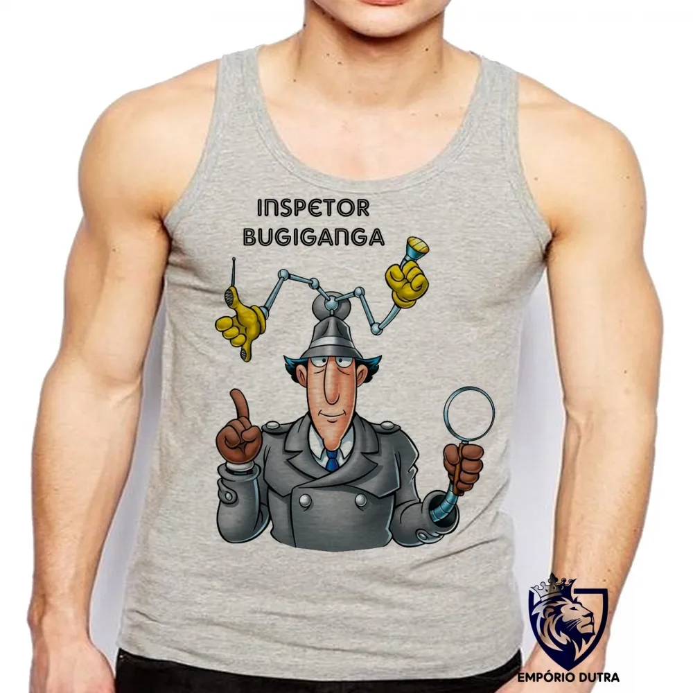 Camiseta Regata adulto ou infantil Inspetor Bugiganga detetive desenho antigo Imagem
