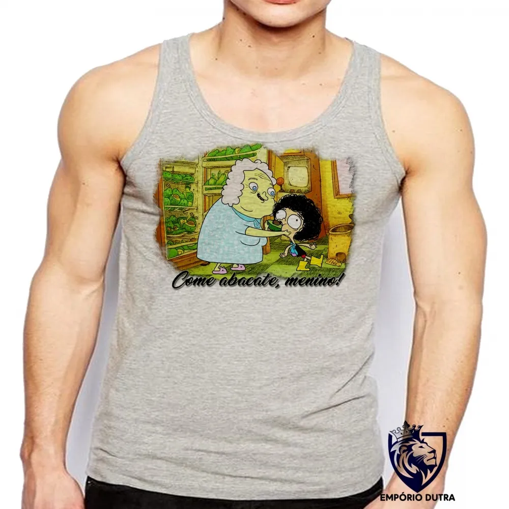 Camiseta Regata adulto ou infantil Irmão do Jorel Vovó Juju abacate