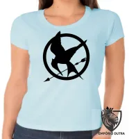 Baby look blusa Feminina Jogos Vorazes tordo preto - Foto 2