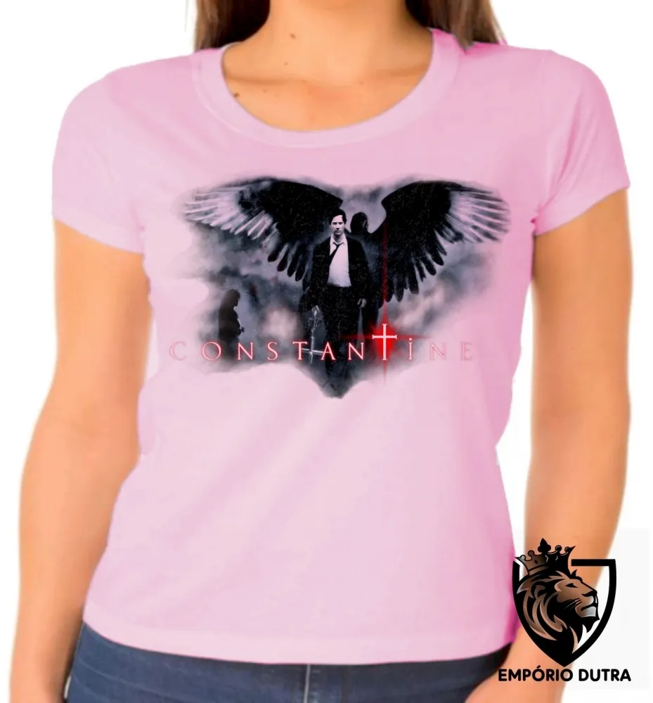 Baby look blusa Feminina John Constantine arma
