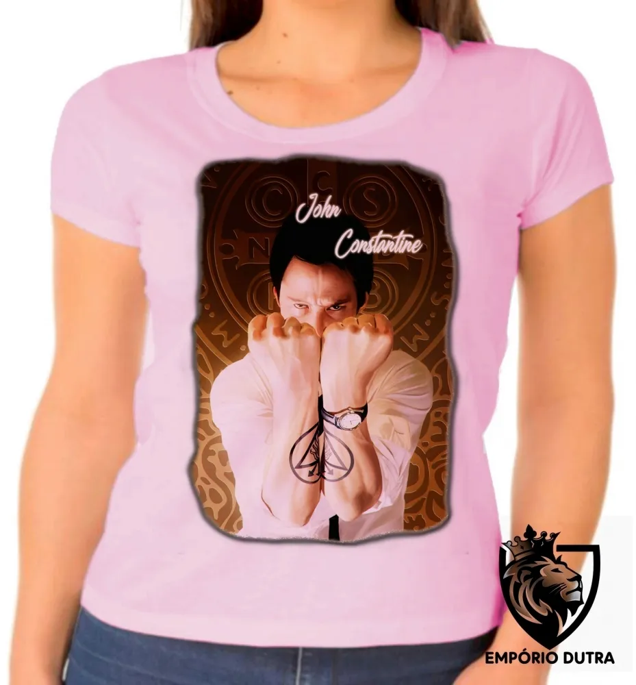 Baby look blusa Feminina John Constantine demônios Imagem