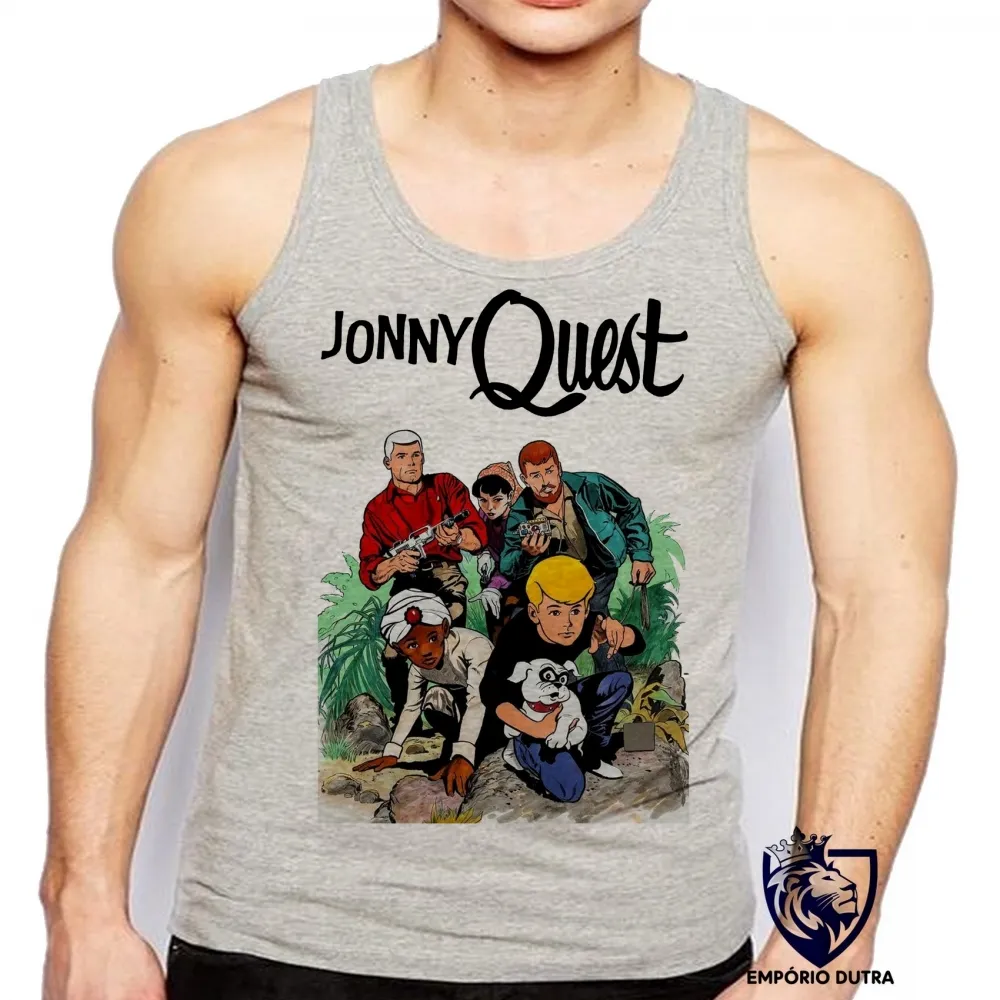 Camiseta Regata adulto ou infantil Jonny quest desenho aventura ação antigo
