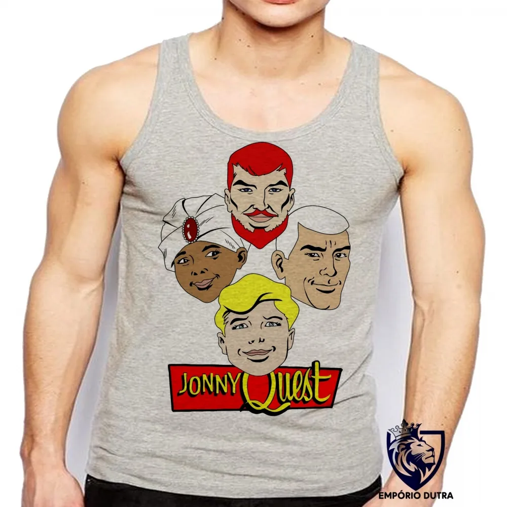 Camiseta Regata adulto ou infantil jonny quest desenho retrô antigo hanna barbera