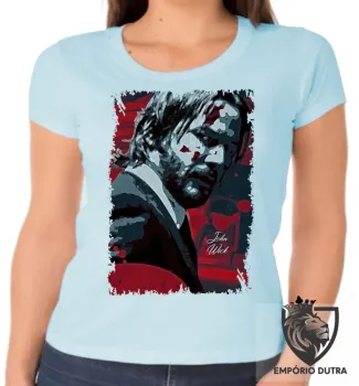 Baby look blusa Feminina John Wick sangue - Foto 2