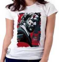 Baby look blusa Feminina John Wick sangue - Foto 5