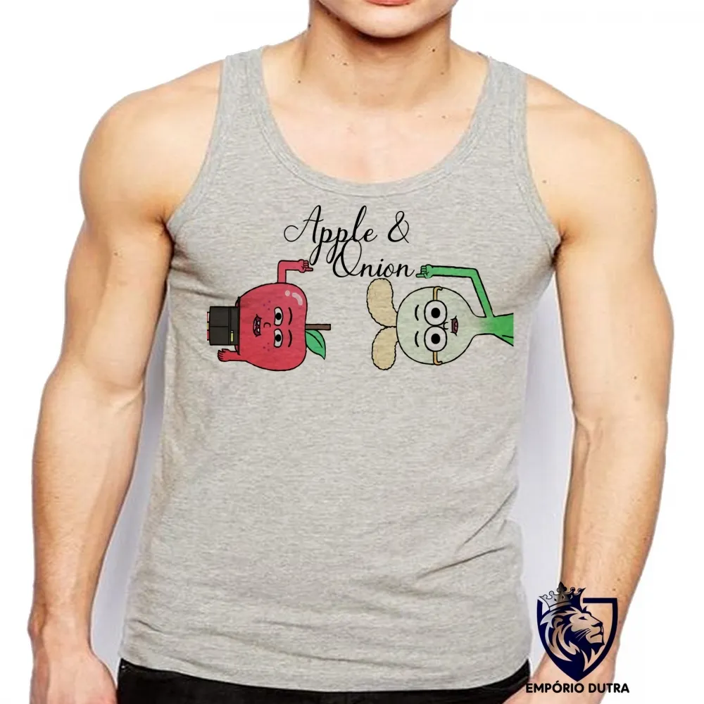 Camiseta Regata adulto ou infantil Maçã e Cebola desenho animado