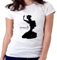 Baby look blusa Feminina Johnny 5 robo filme android - Foto 5