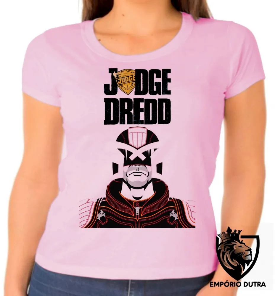 Baby look blusa Feminina judge dredd juiz Sylvester Stallone Imagem