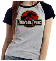 Baby look blusa Feminina Jurassic Park clássico - Foto 2