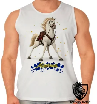 Camiseta Regata adulto ou infantil Maximus corações rapunzel cavalo - Foto 2