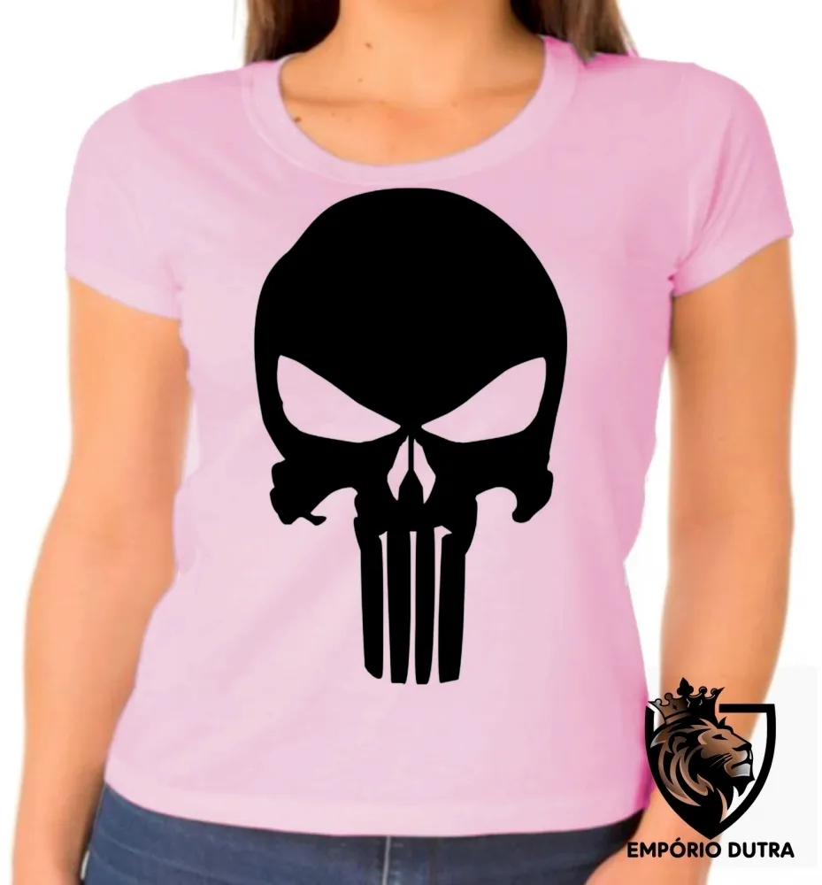 Baby look blusa Feminina Justiceiro punisher caveira marvel