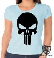 Baby look blusa Feminina Justiceiro punisher caveira marvel - Foto 3