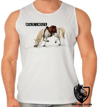 Camiseta Regata adulto ou infantil Maximus farejando cavalo rapunzel - Foto 2