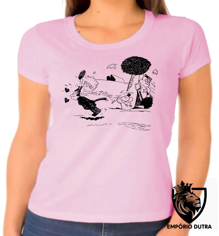 Baby look blusa Feminina Krazy Kat pulp fiction samuel