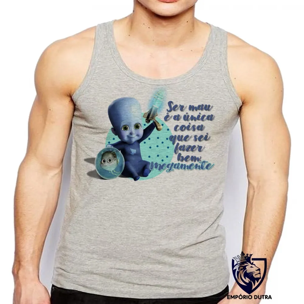 Camiseta Regata adulto ou infantil Megamente ser mau bebe heroi